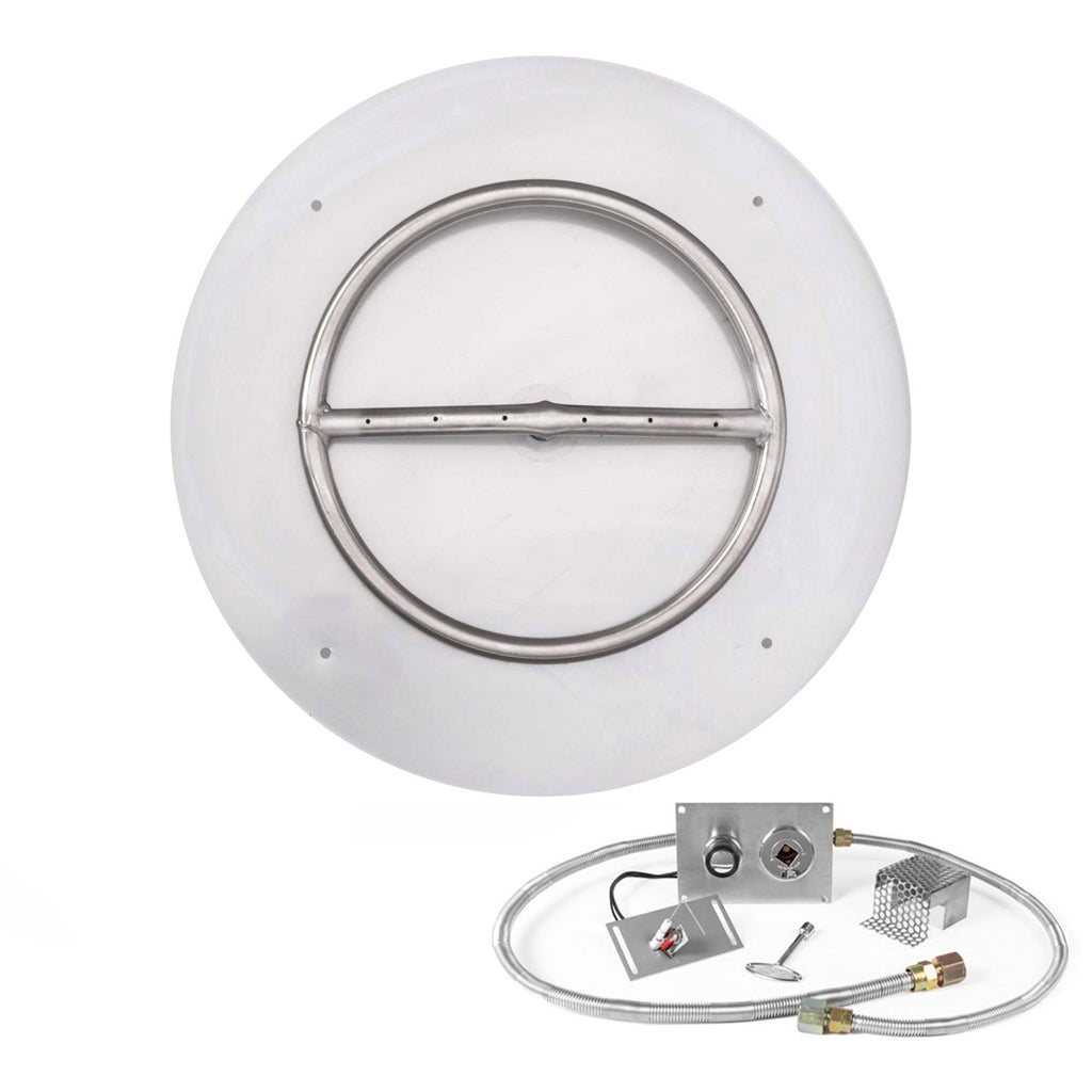 The Outdoor Plus Round Spark Ignition Gas Fire Pit Burner Kit