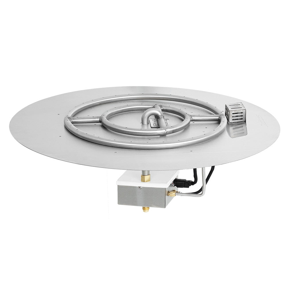 The Outdoor Plus Round Electronic Ignition Gas Fire Pit Burner Kit