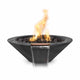 TOP Fires by The Outdoor Plus Cazo 24-Inch Round Wood Grain Concrete Gas Fire and Water Bowl