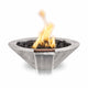TOP Fires by The Outdoor Plus Cazo 24-Inch Round Wood Grain Concrete Gas Fire and Water Bowl