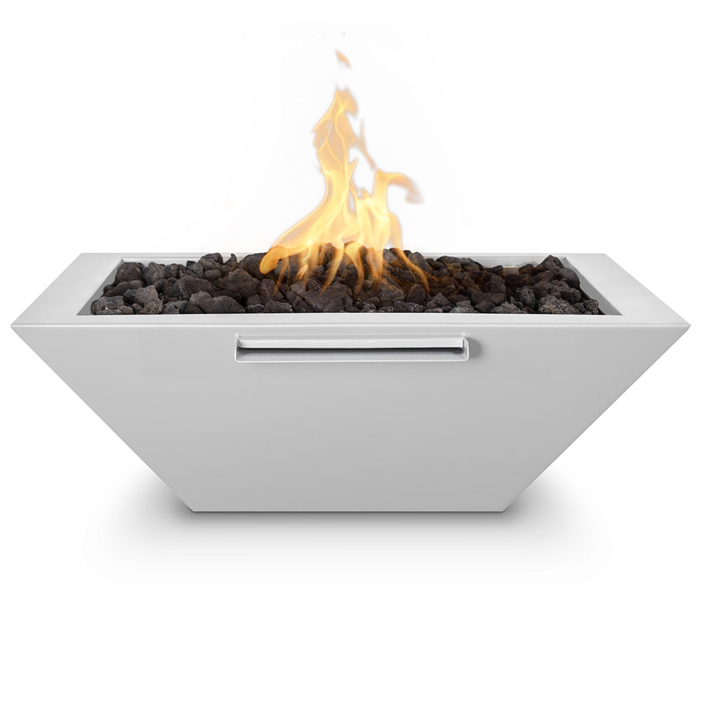 TOP Fires by The Outdoor Plus Maya Square Powder Coat Gas Fire and Water Bowl