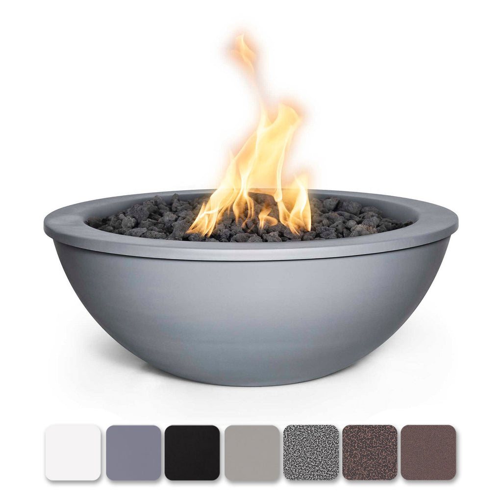 TOP Fires by The Outdoor Plus Sedona 27-Inch Round Powder Coated Steel Gas Fire and Water Bowl