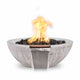 TOP Fires by The Outdoor Plus Sedona 27-Inch Round Wood Grain Concrete Gas Fire and Water Bowl