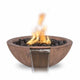 TOP Fires by The Outdoor Plus Sedona 27-Inch Round Wood Grain Concrete Gas Fire and Water Bowl
