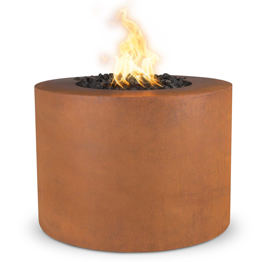 TOP Fires by The Outdoor Plus Beverly 36-Inch Round Corten Steel Gas Fire Pit