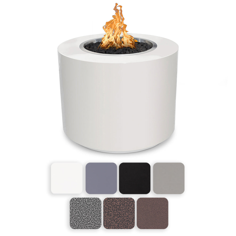 TOP Fires by The Outdoor Plus Beverly 36-Inch Round Powder Coated Steel Gas Fire Pit