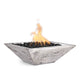 TOP Fires by The Outdoor Plus Maya 30-Inch Square Wood Grain Concrete Gas Fire Bowl