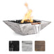 TOP Fires by The Outdoor Plus Maya 30-Inch Square Wood Grain Concrete Gas Fire and Water Bowl