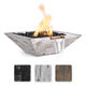 TOP Fires by The Outdoor Plus Maya 24-Inch Square Wood Grain Concrete Gas Fire and Water Bowl