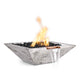 TOP Fires by The Outdoor Plus Maya 30-Inch Square Wood Grain Concrete Gas Fire and Water Bowl