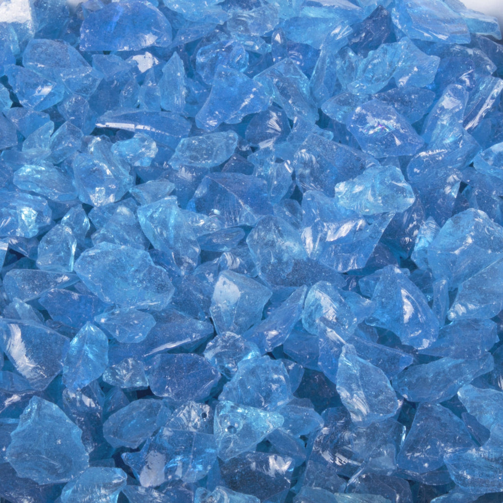 The Outdoor Plus Standard 0.5-0.75" Turquoise Fire Glass, 25-Pounds