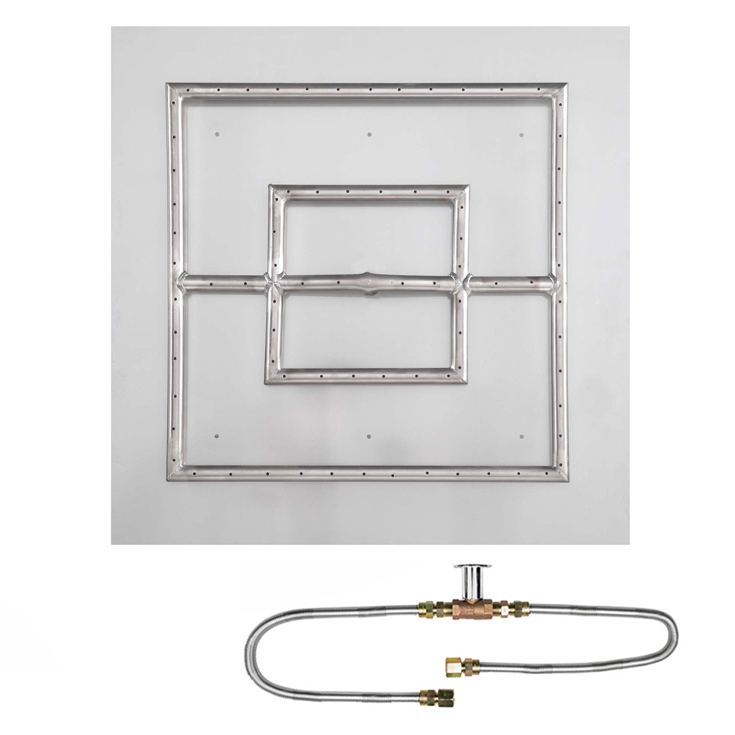 The Outdoor Plus Square Match Light Gas Fire Pit Burner Kit