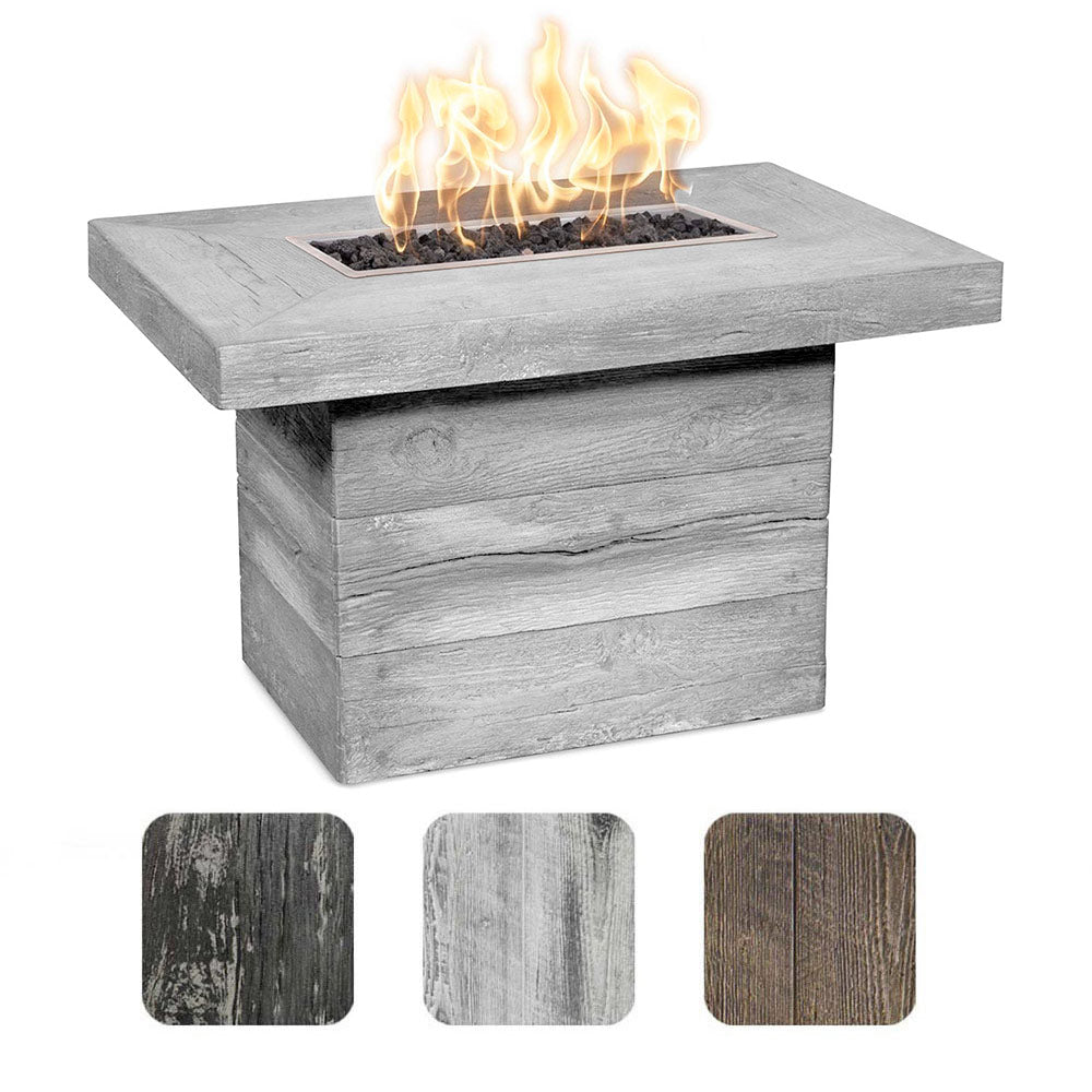 TOP Fires by The Outdoor Plus Alberta 36x24-Inch Linear Wood Grain Concrete Gas Fire Pit