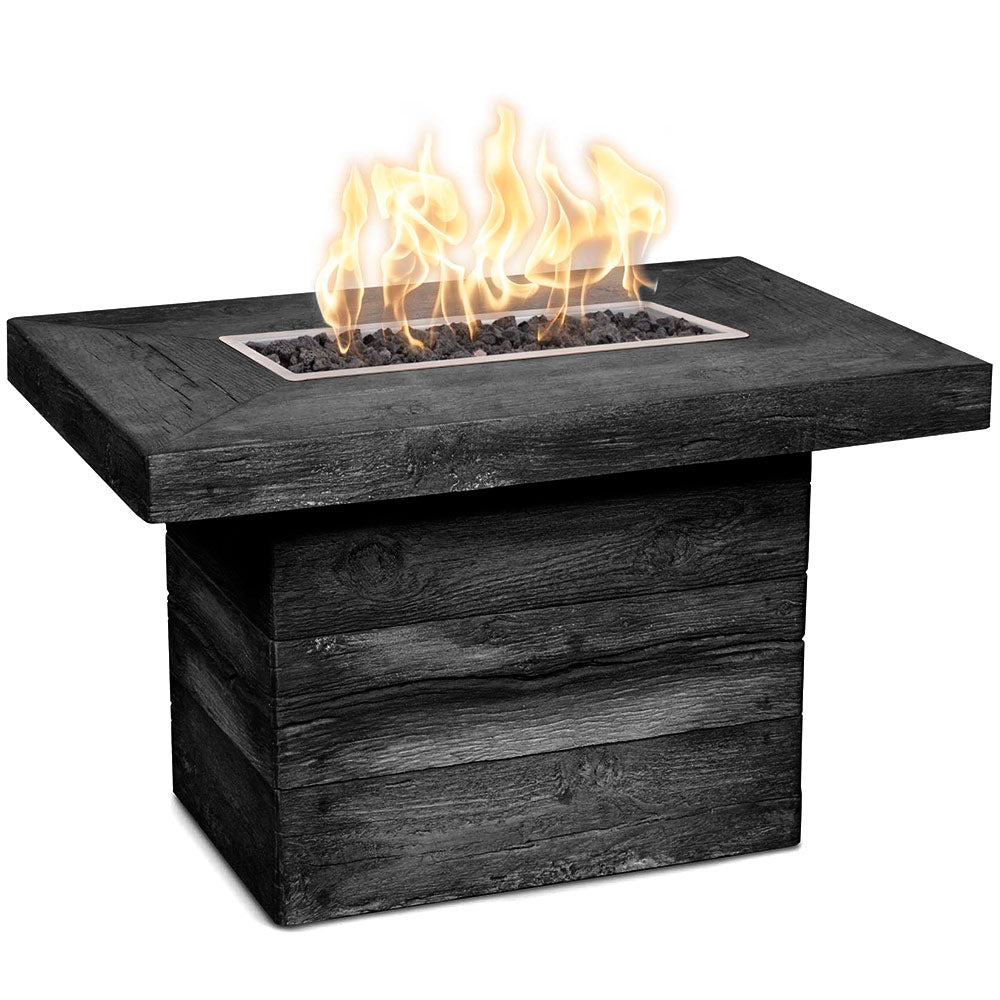 TOP Fires by The Outdoor Plus Alberta 36x24-Inch Linear Wood Grain Concrete Gas Fire Pit
