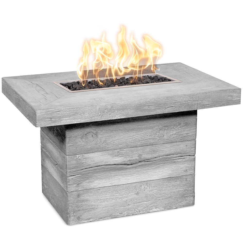 TOP Fires by The Outdoor Plus Alberta 36x24-Inch Linear Wood Grain Concrete Gas Fire Pit