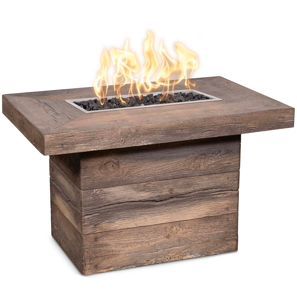 TOP Fires by The Outdoor Plus Alberta 36x24-Inch Linear Wood Grain Concrete Gas Fire Pit