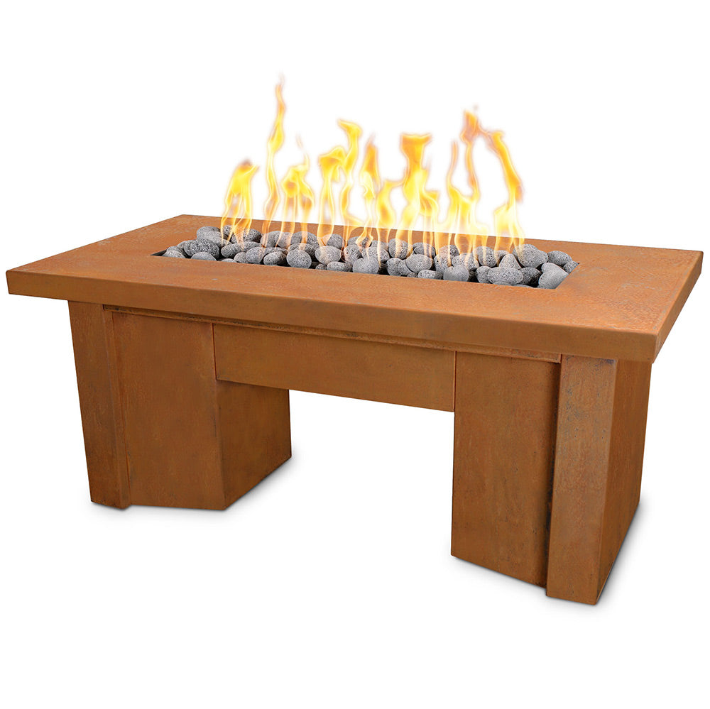 TOP Fires by The Outdoor Plus Alameda Linear Corten Steel Gas Fire Table