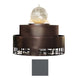 Outdoor round fire bowl with clear acrylic globe and dark bronze burner bowl