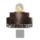 Steel gas fire and water bowl with dark bronze finish and clear acrylic globe on top
