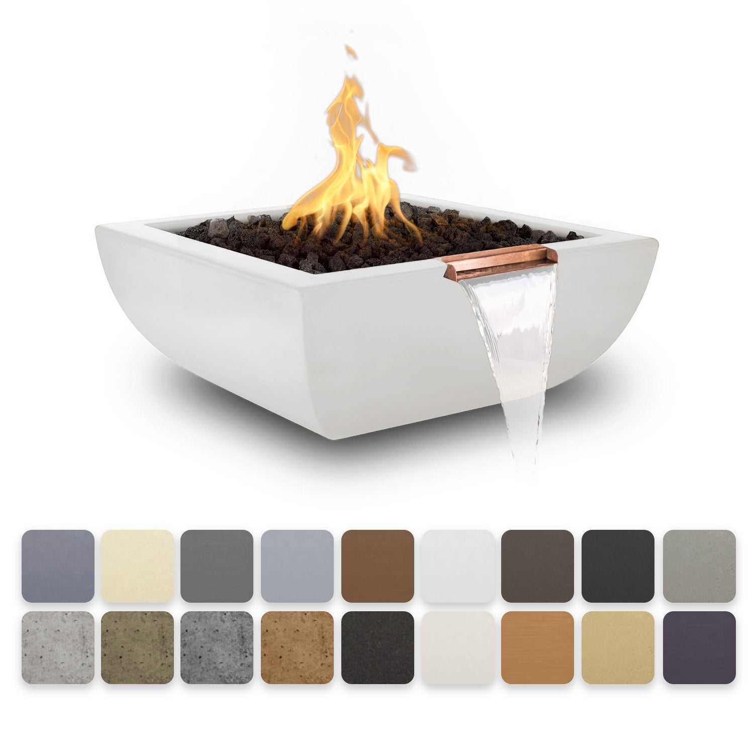 TOP Fires by The Outdoor Plus Avalon Square Concrete Gas Fire and Water Bowl