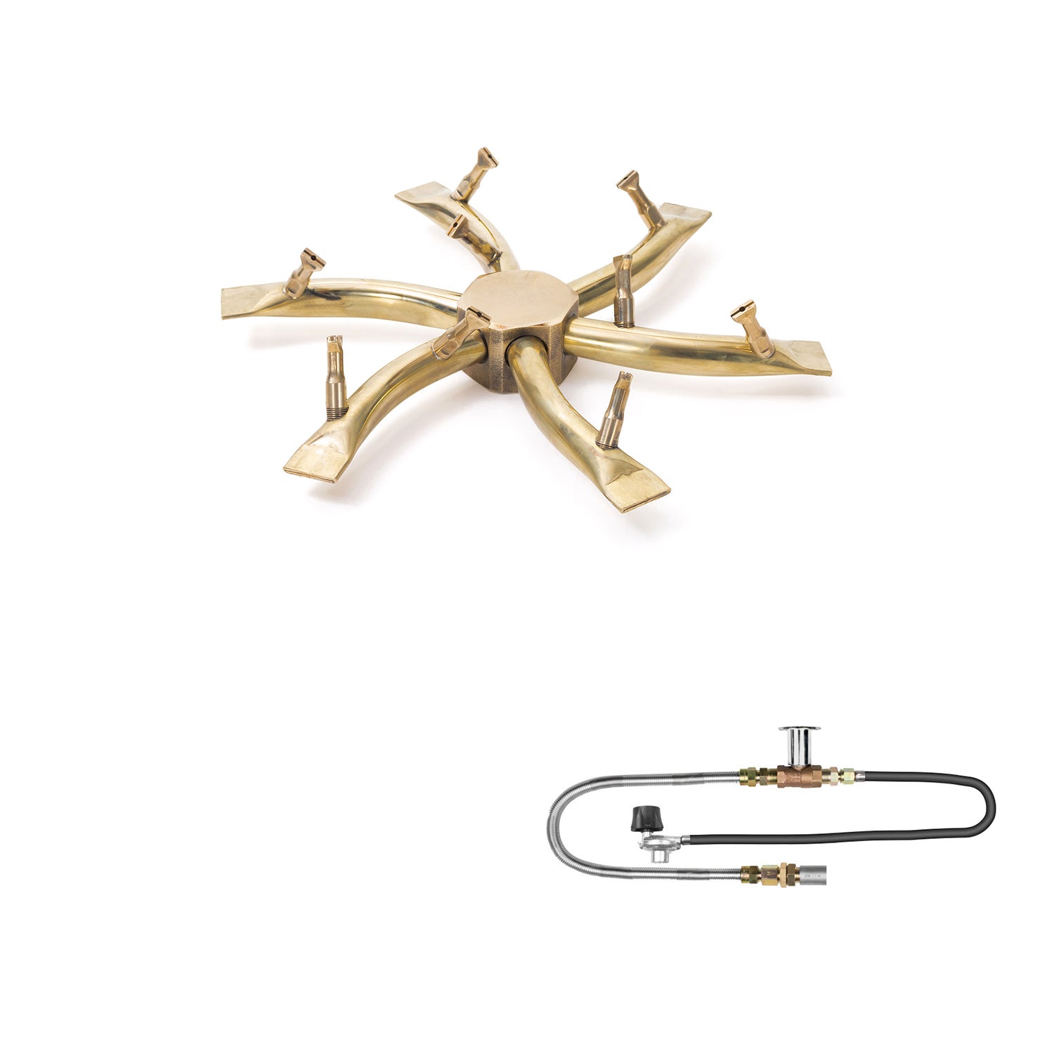 The Outdoor Plus Brass Bullet Match Light Gas Fire Pit Burner Kit