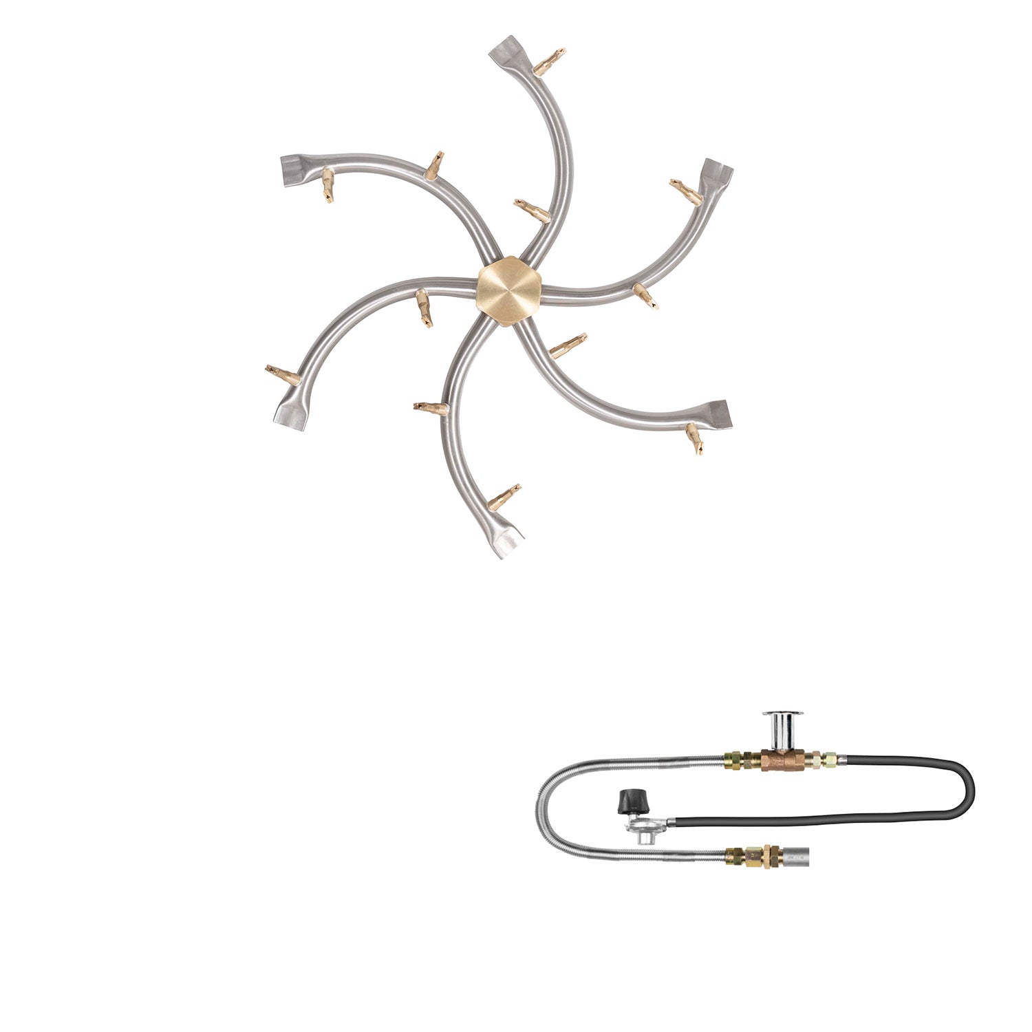 The Outdoor Plus Stainless Steel Bullet Match Light Gas Fire Pit Burner Kit