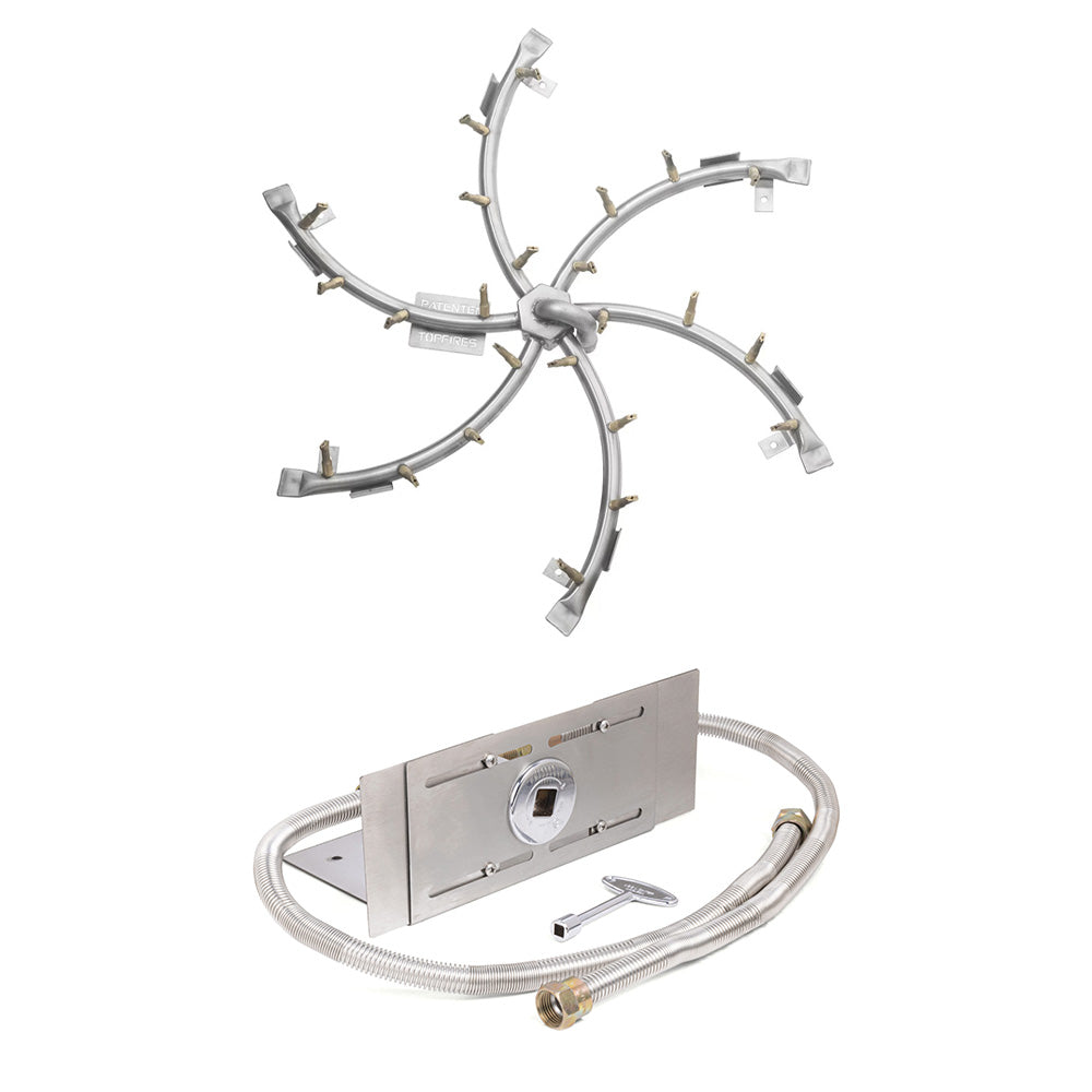 The Outdoor Plus Stainless Steel Bullet Match Light Gas Fire Pit Burner Kit