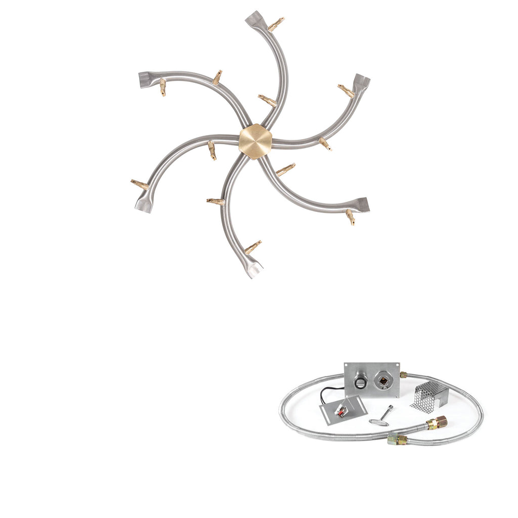 The Outdoor Plus Stainless Steel Bullet Spark Ignition Gas Fire Pit Burner Kit
