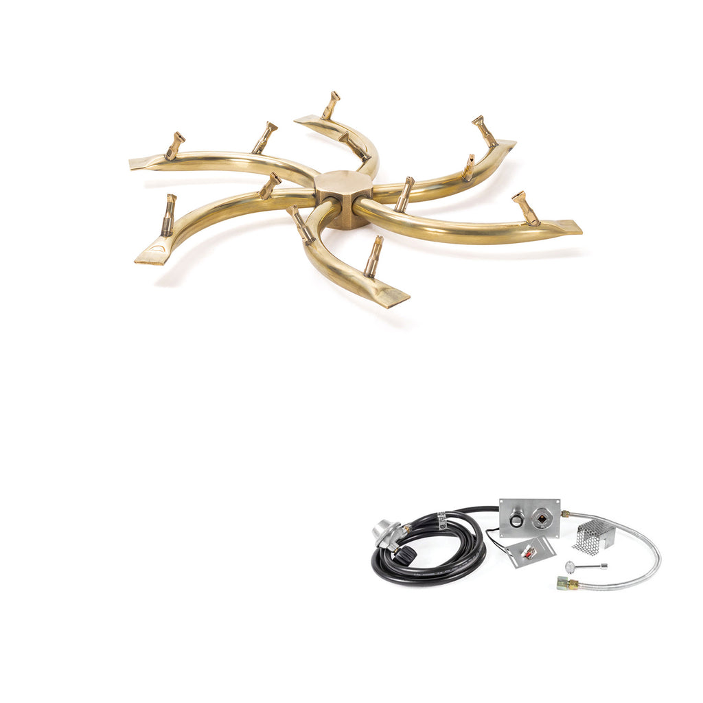 The Outdoor Plus Brass Bullet Spark Ignition Gas Fire Pit Burner Kit