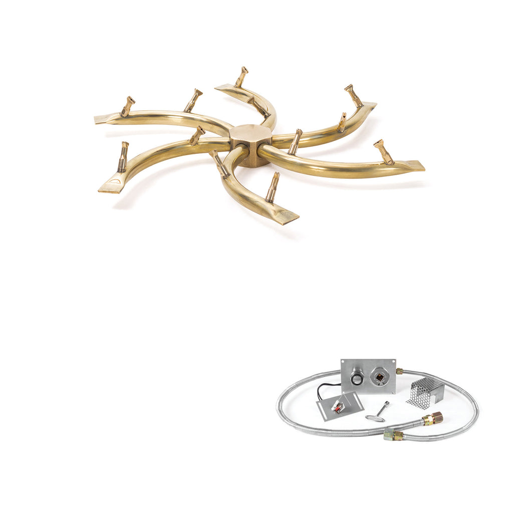 The Outdoor Plus Brass Bullet Spark Ignition Gas Fire Pit Burner Kit