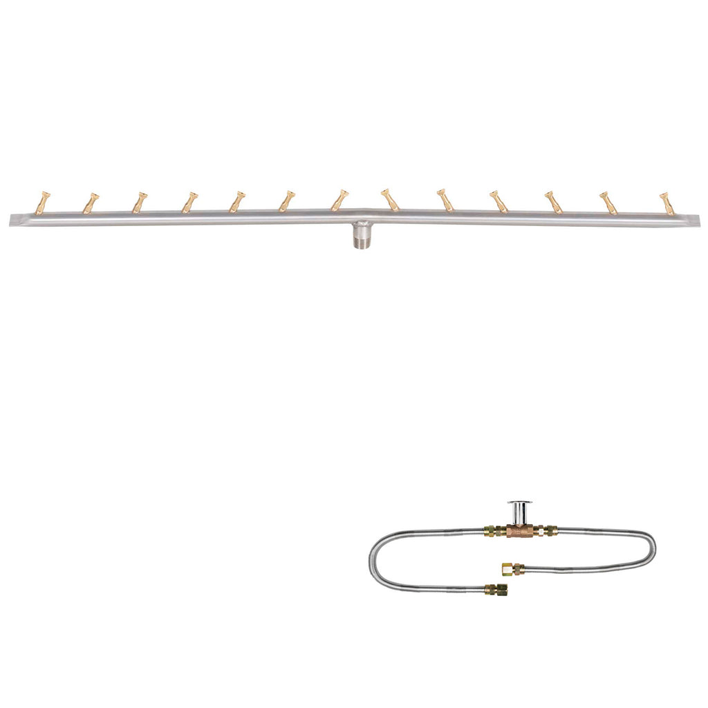 The Outdoor Plus Stainless Steel Linear Bullet Match Light Gas Fire Pit Burner Kit
