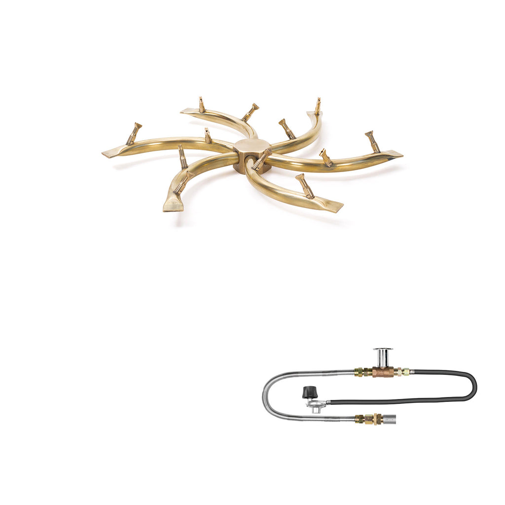 The Outdoor Plus Brass Bullet Match Light Gas Fire Pit Burner Kit