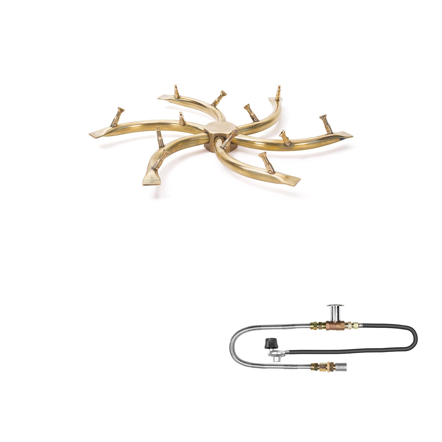 The Outdoor Plus Brass Bullet Match Light Gas Fire Pit Burner Kit