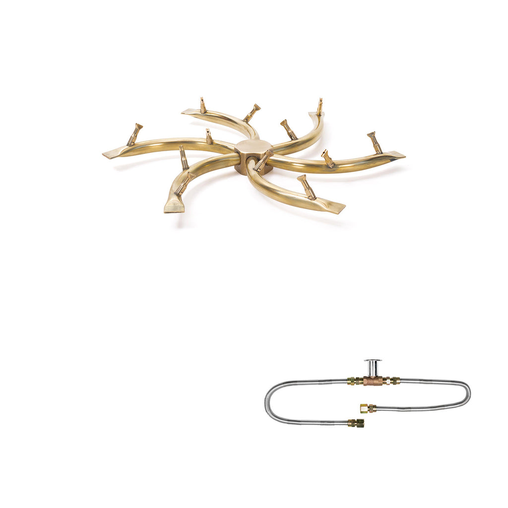The Outdoor Plus Brass Bullet Match Light Gas Fire Pit Burner Kit