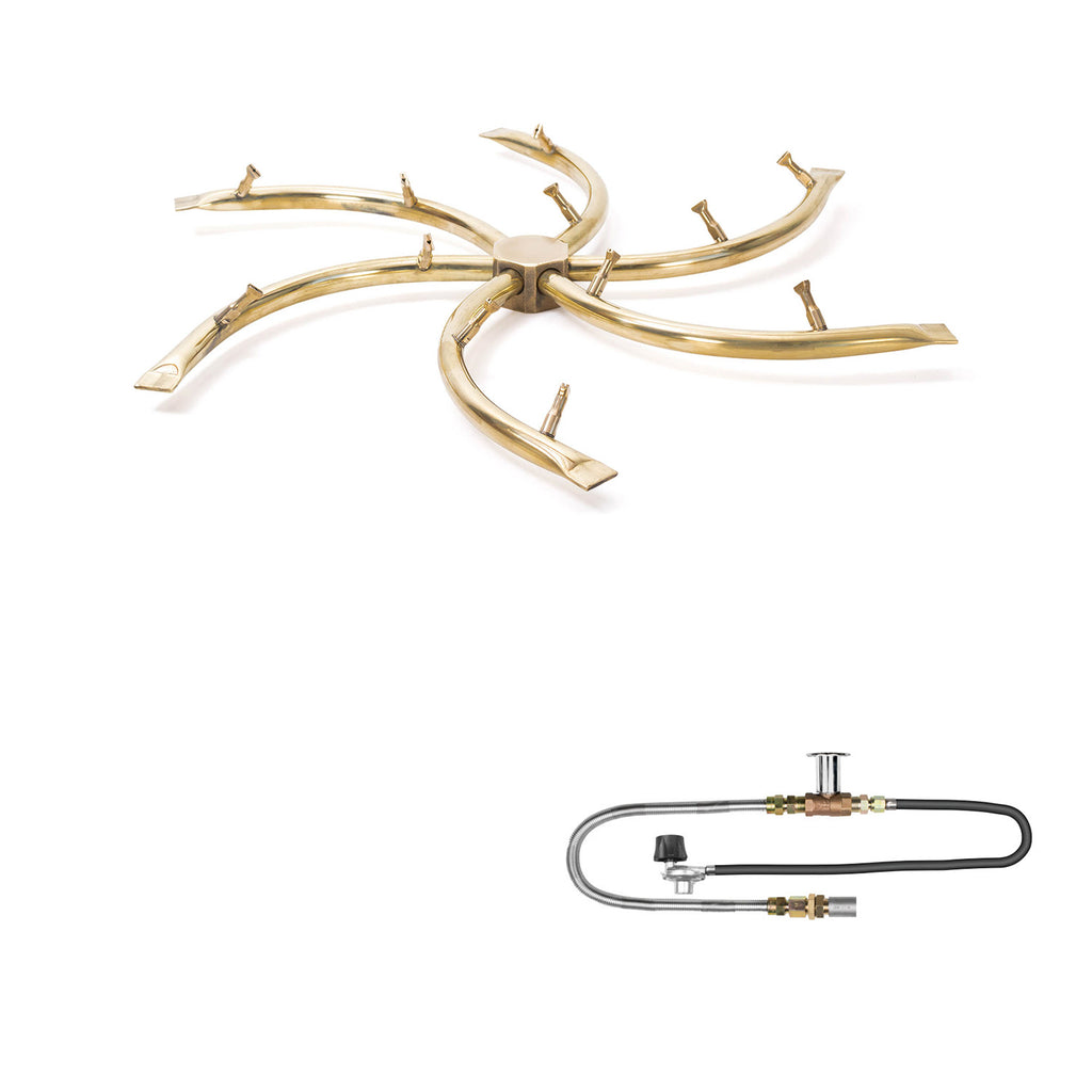 The Outdoor Plus Brass Bullet Match Light Gas Fire Pit Burner Kit