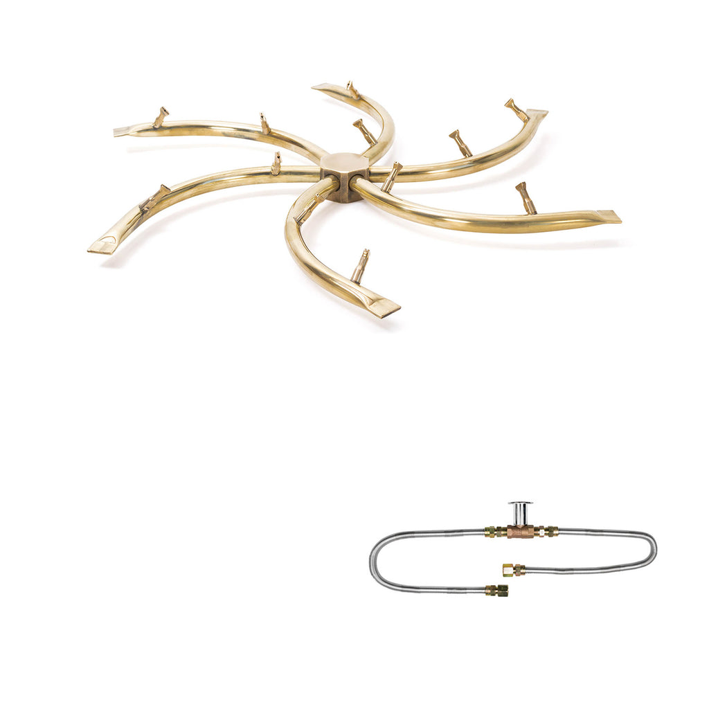 The Outdoor Plus Brass Bullet Match Light Gas Fire Pit Burner Kit