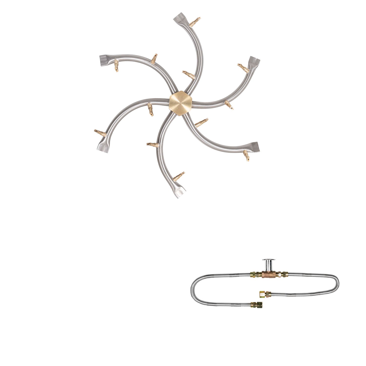 The Outdoor Plus Stainless Steel Bullet Match Light Gas Fire Pit Burner Kit