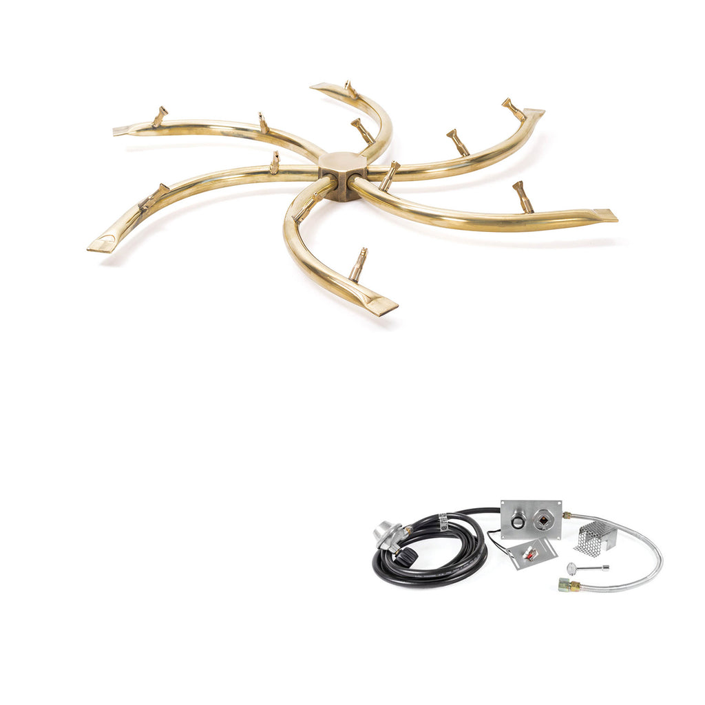 The Outdoor Plus Brass Bullet Spark Ignition Gas Fire Pit Burner Kit