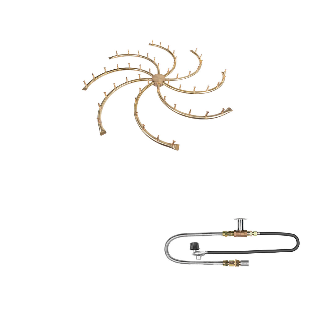 The Outdoor Plus Brass Bullet Match Light Gas Fire Pit Burner Kit