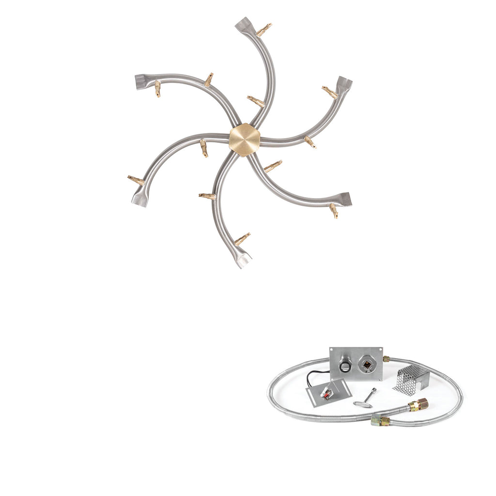 The Outdoor Plus Stainless Steel Bullet Spark Ignition Gas Fire Pit Burner Kit