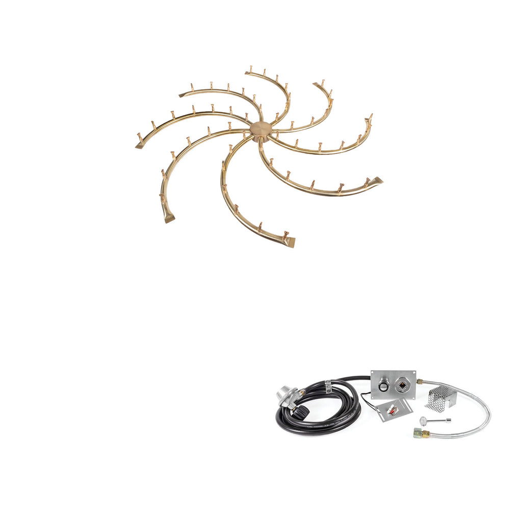 The Outdoor Plus Brass Bullet Spark Ignition Gas Fire Pit Burner Kit