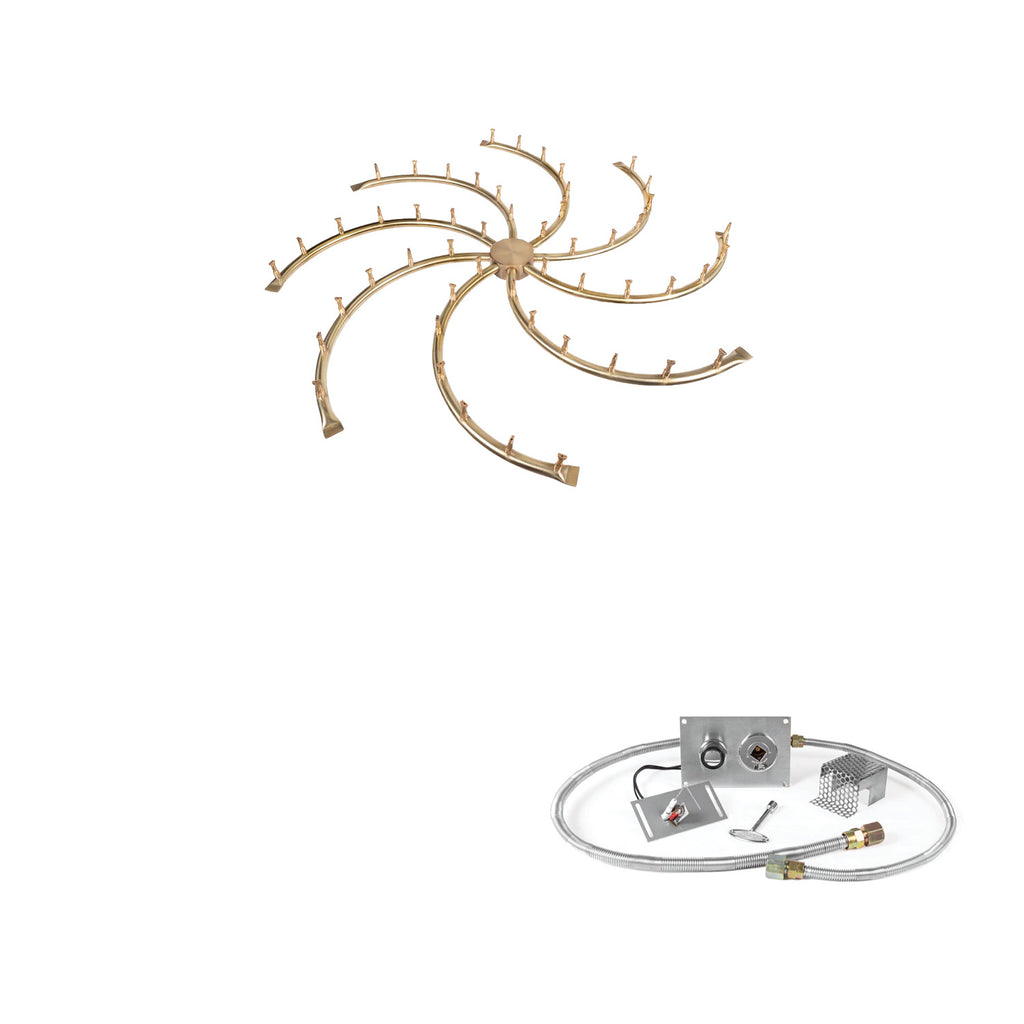 The Outdoor Plus Brass Bullet Spark Ignition Gas Fire Pit Burner Kit