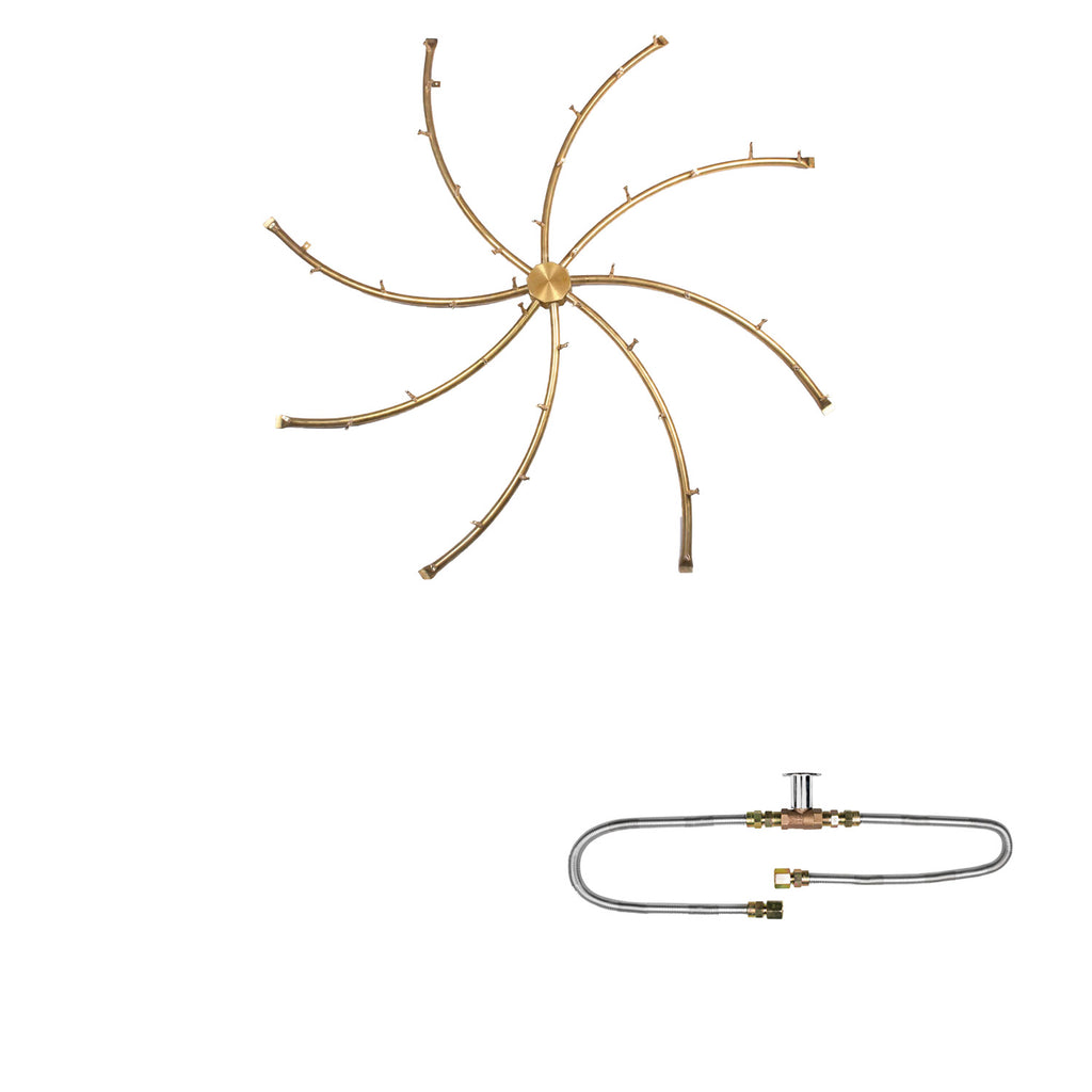 The Outdoor Plus Brass Bullet Match Light Gas Fire Pit Burner Kit