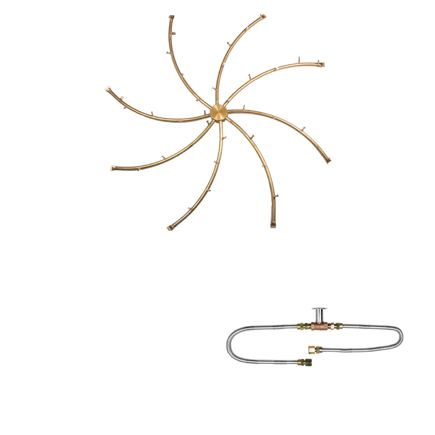 The Outdoor Plus Brass Bullet Match Light Gas Fire Pit Burner Kit