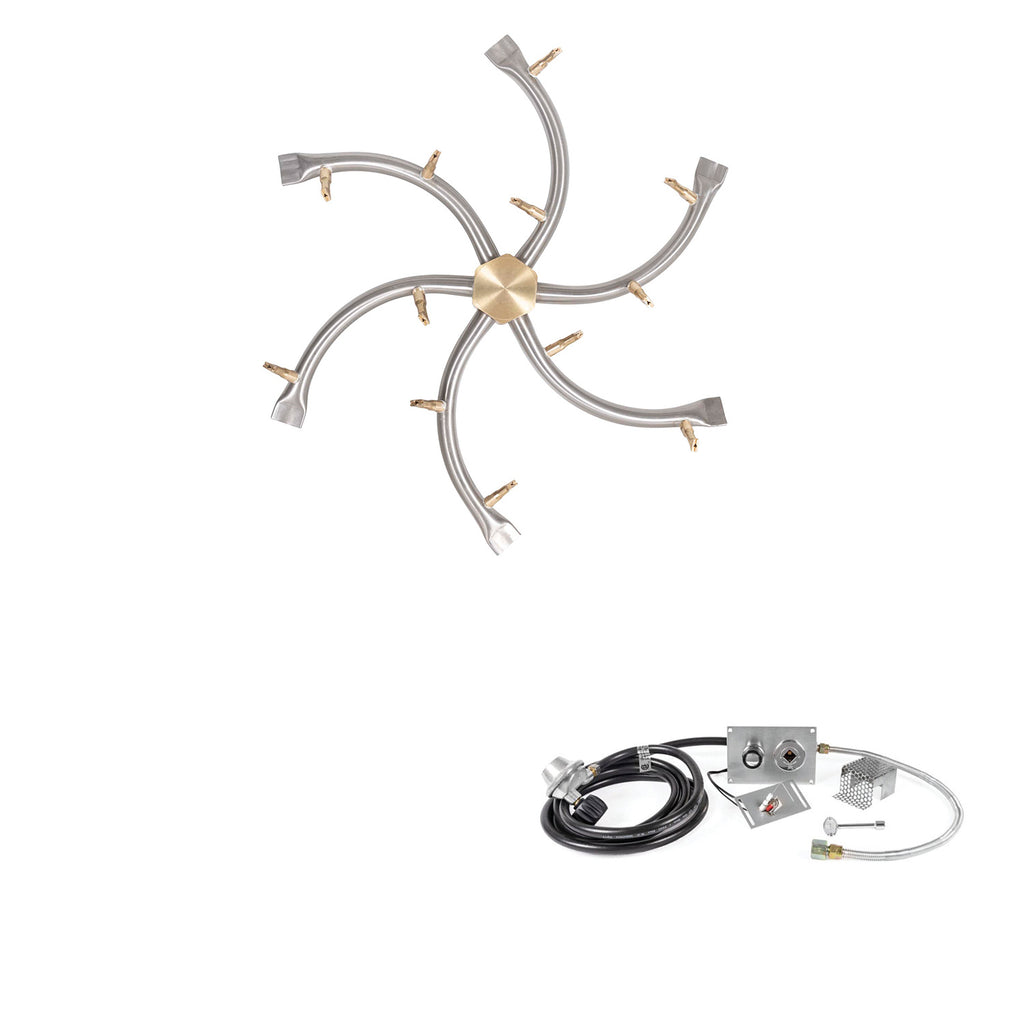 The Outdoor Plus Stainless Steel Bullet Spark Ignition Gas Fire Pit Burner Kit