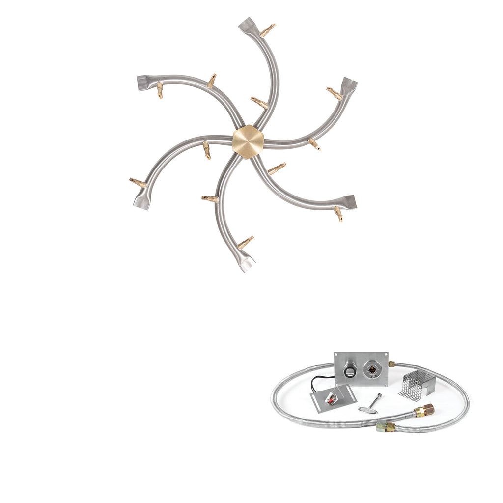 The Outdoor Plus Stainless Steel Bullet Spark Ignition Gas Fire Pit Burner Kit