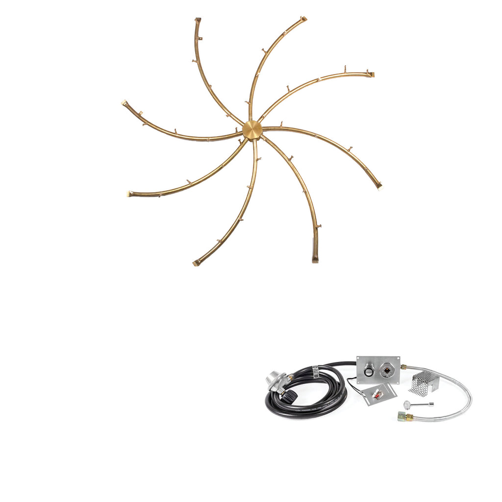 The Outdoor Plus Brass Bullet Spark Ignition Gas Fire Pit Burner Kit