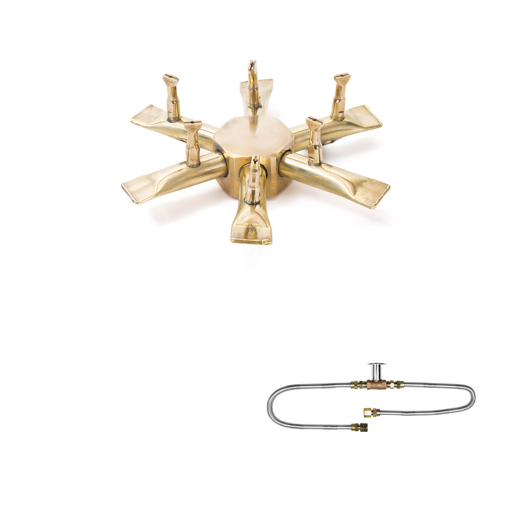 The Outdoor Plus Brass Bullet Match Light Gas Fire Pit Burner Kit