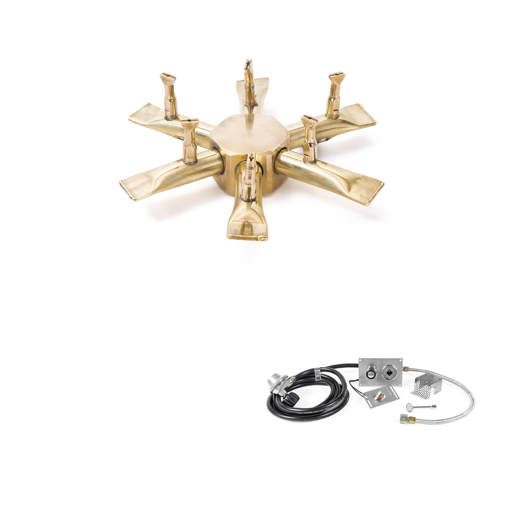 The Outdoor Plus Brass Bullet Spark Ignition Gas Fire Pit Burner Kit