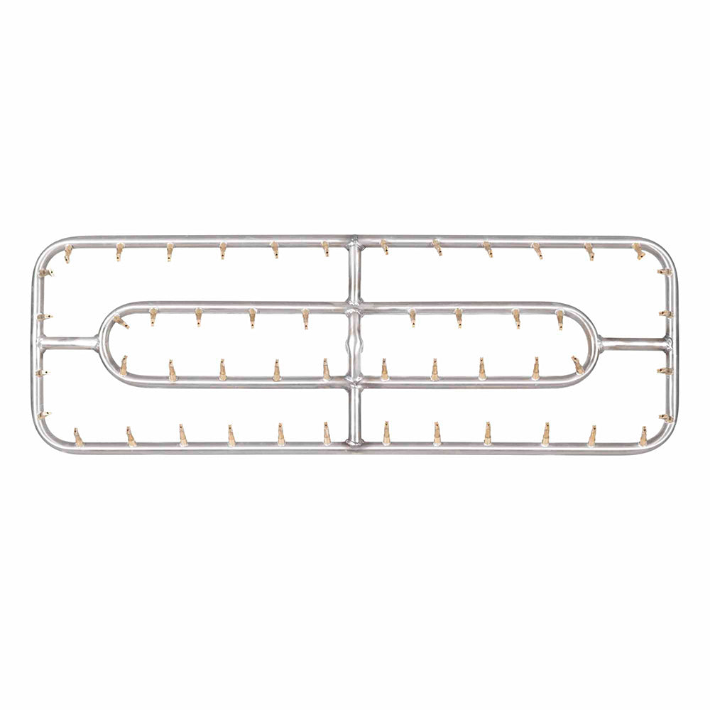 Stainless steel double rectangle bullet burner with two parallel flame channels
